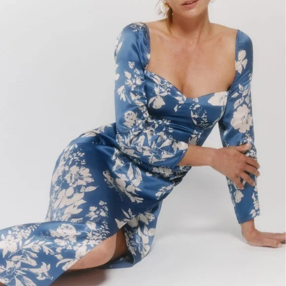 Reformation | Dresses | Reformation Gloriana Silk Dress Cyanotype | Poshmark Reformation | Dresses | Reformation Gloriana Silk Dress Cyanotype | Poshmark